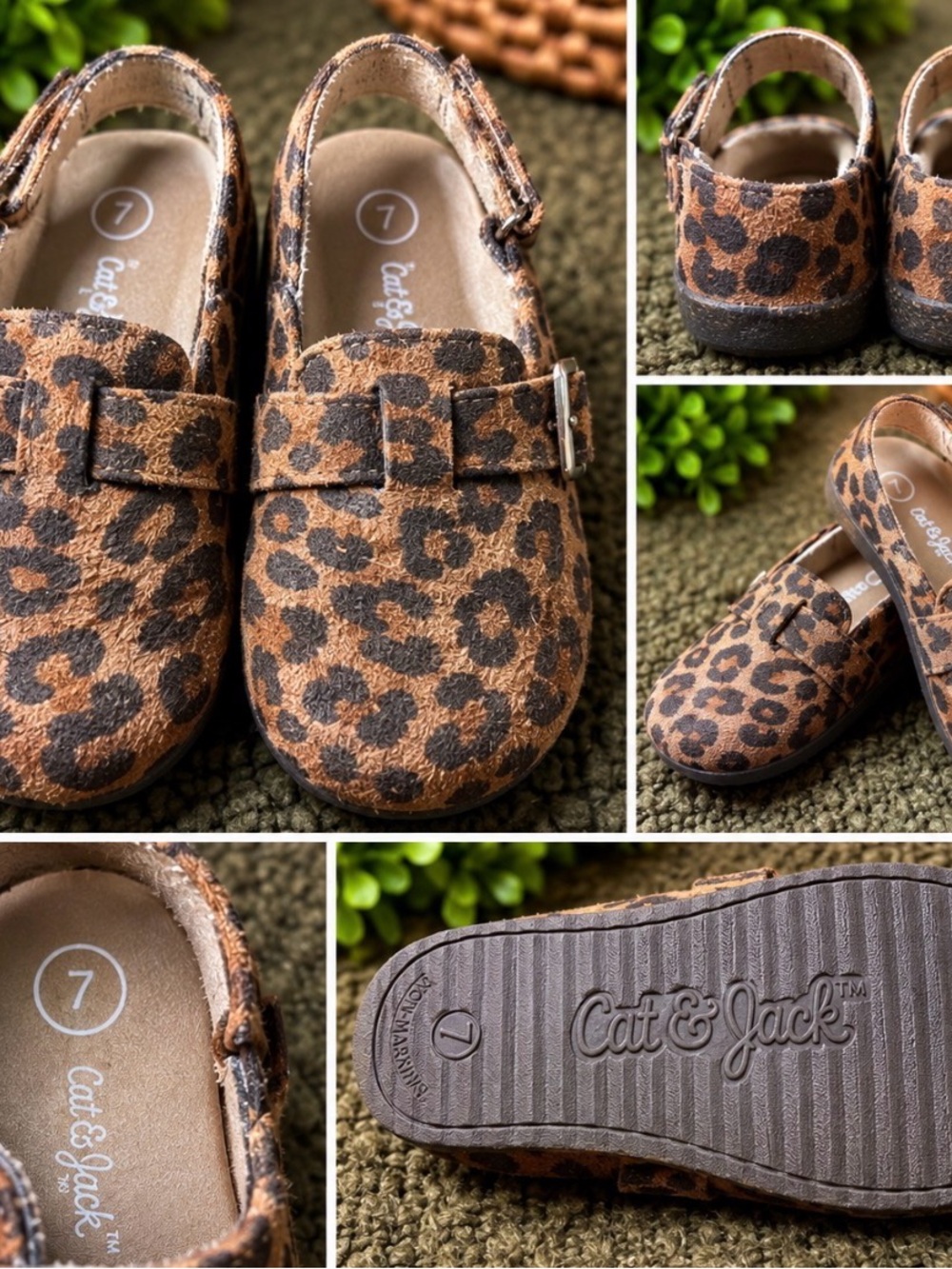 Cat & Jack Leopard Print Mary Jane Shoes in Brown and Black